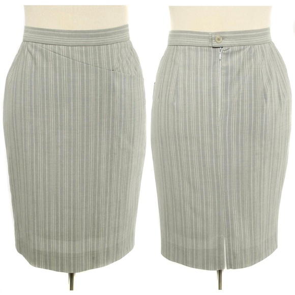 ZANELLA Slate Gray Striped 3 Piece Blazer, Pants & Suit Career Power Suit - Picture 5 of 8